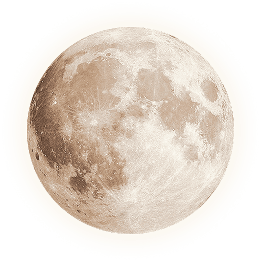 Vollmond auf beigem Hintergrund, zeigt detaillierte Krater und Oberflächenstrukturen.
