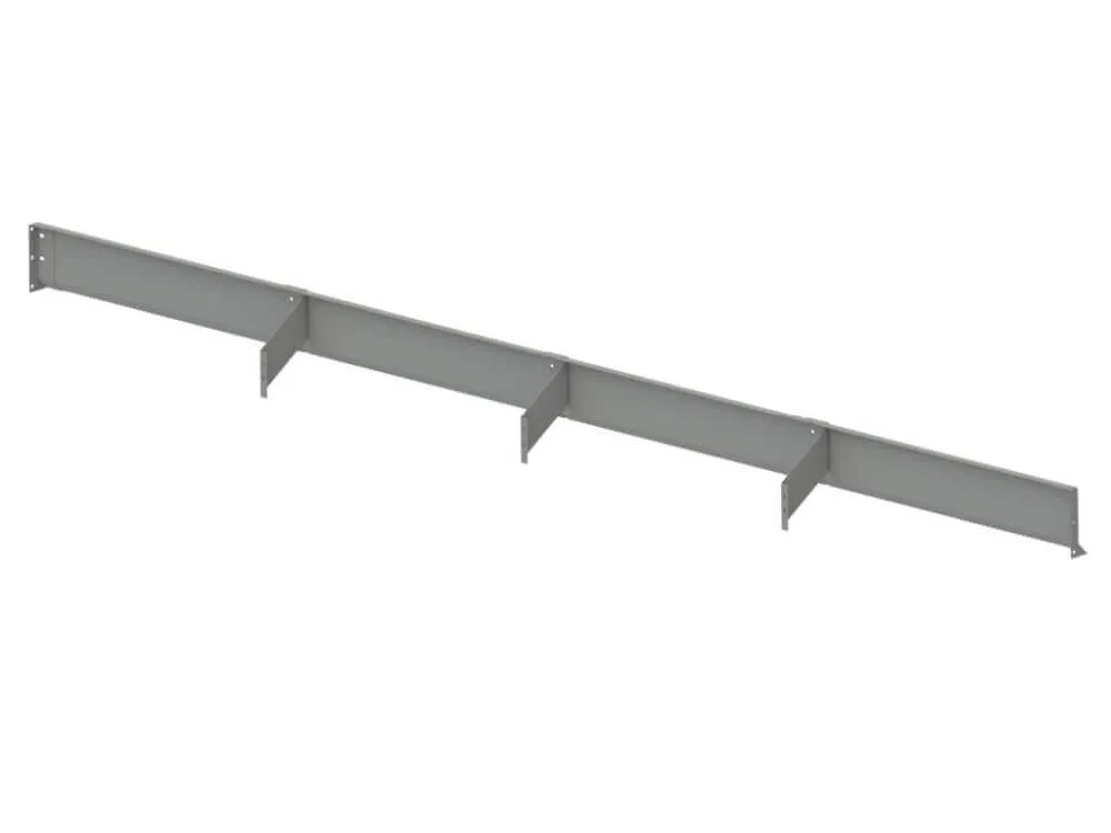 Grauer Aqua-Skim F Tauchwand für industrielle Anwendungen, freigestellt vor weißem Hintergrund.